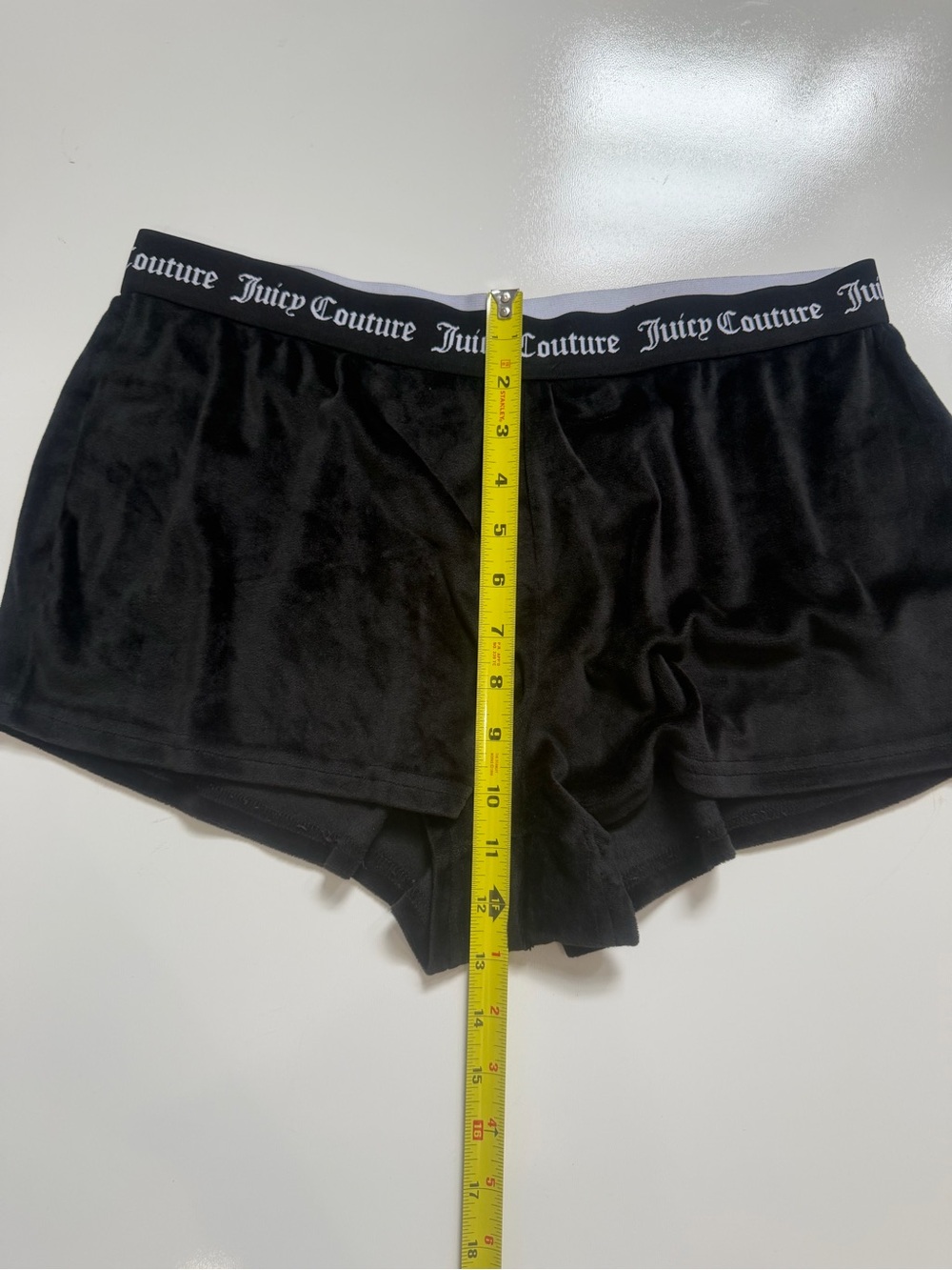 Juicy Couture Black Velour Rhinestone Bling Booty Shorts Size M - Picture 4 of 9